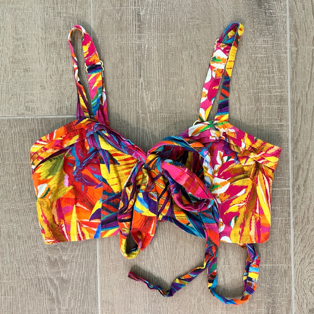 Tropical Print Crop Top